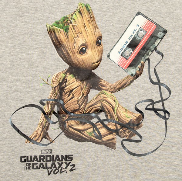 Marvel: Guardians of the Galaxy 'Groot Unwinding' Grey Marl Adult T-Shirts